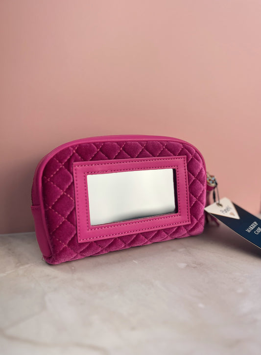 Glam Makeup Case -Fuchsia Velvet