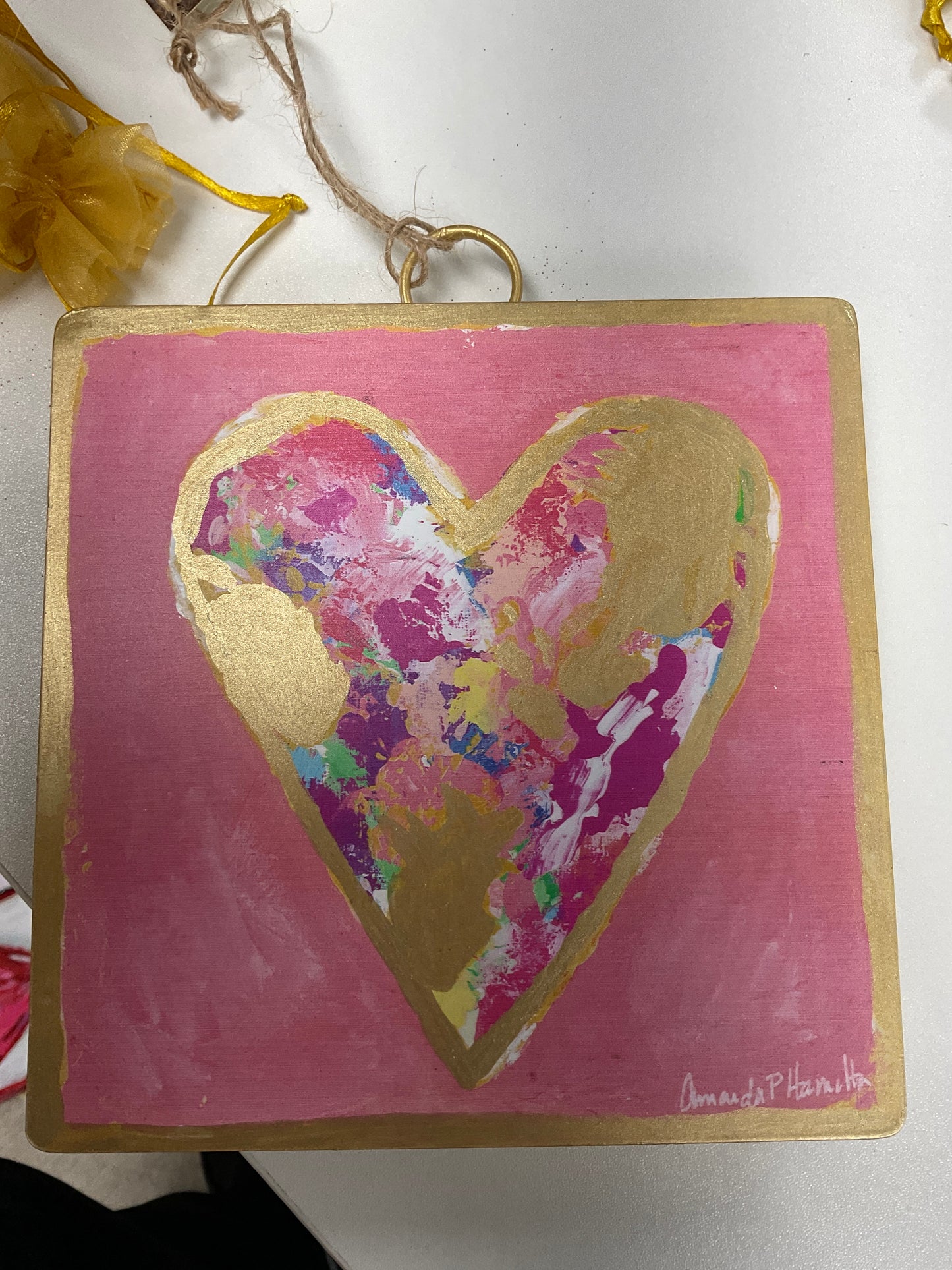 Mini Hamilton Pink & Gold Messy Heart