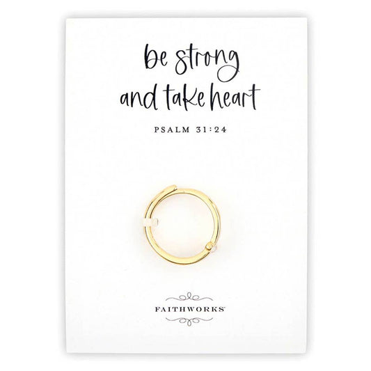 Psalm 31:24 Mother of Pearl Ring