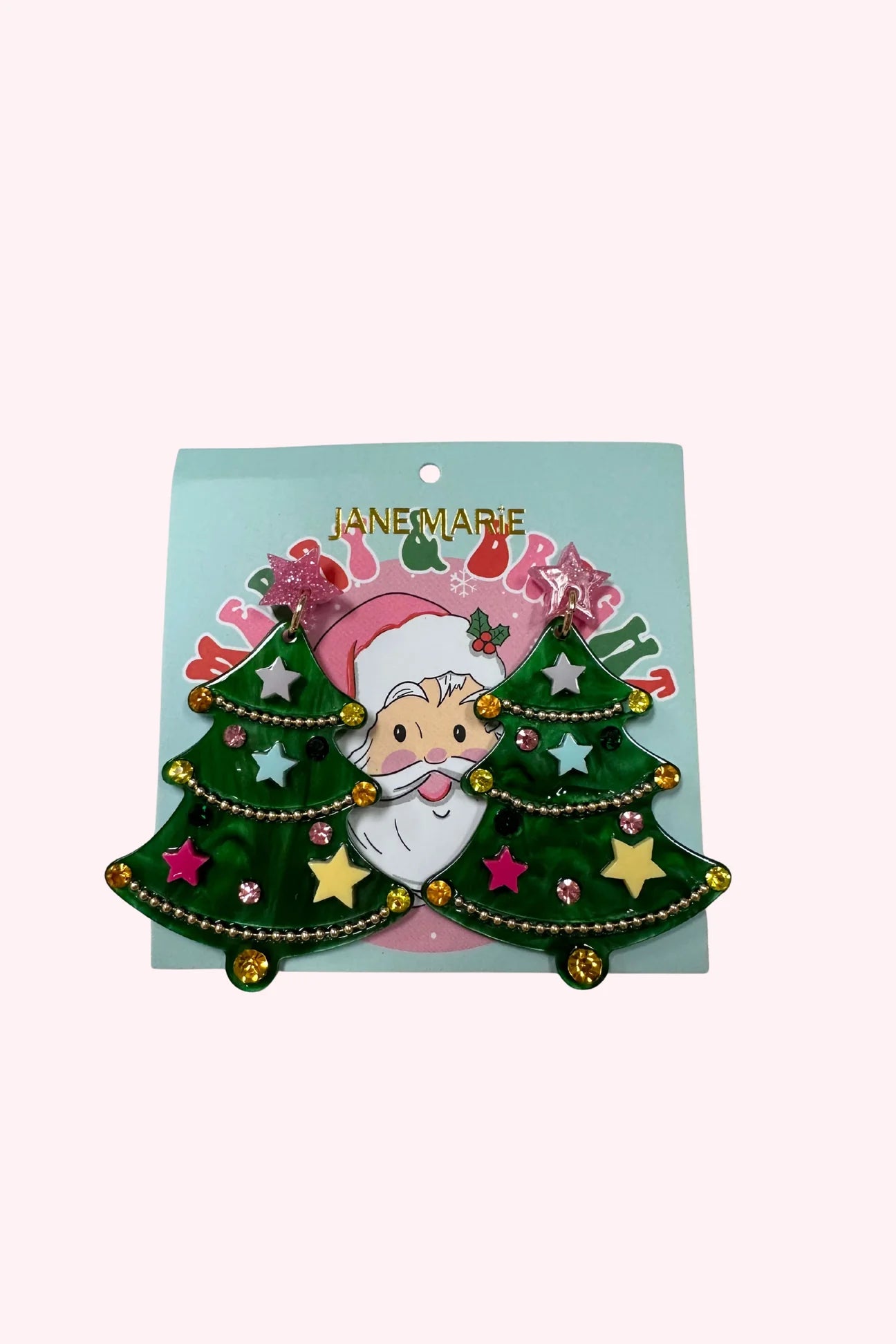 Jane Marie Acrylic Colorful Christmas Tree Earrings