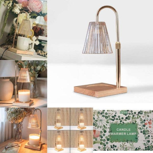 Candle Warmer Lamp -CTR- Wood Base With Brushed Finish