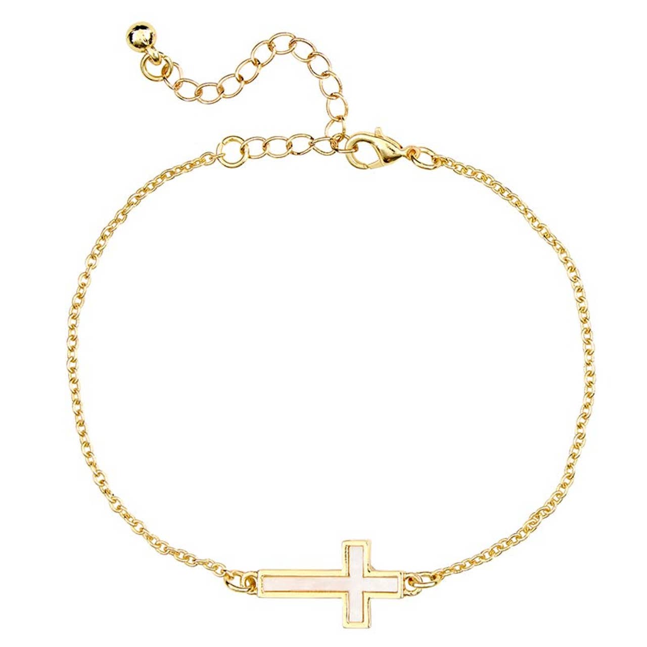 Psalm 31:24 Mother of Pearl Bracelet
