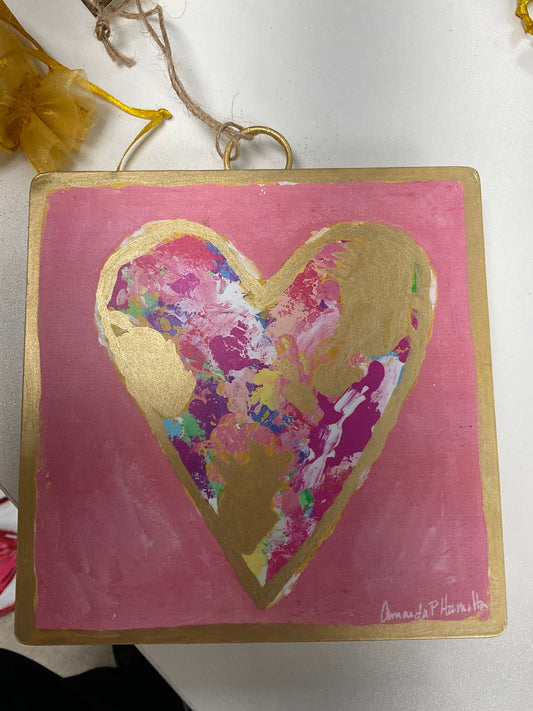 Mini Hamilton Pink & Gold Messy Heart