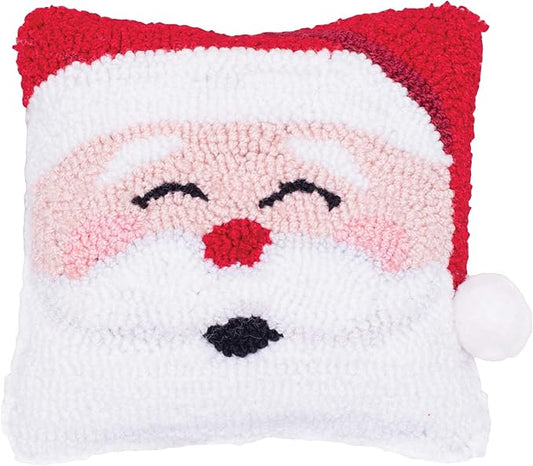 Happy Santa Hooked Pillow