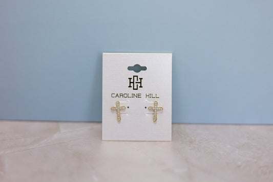 Diamond Cross Earrings