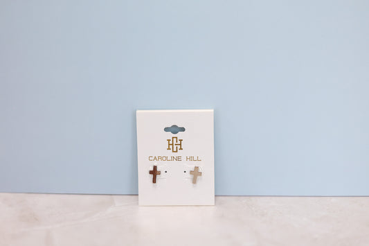 Silver Cross Stud Earrings