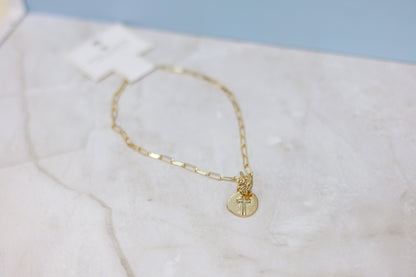 Round Gold Cross Necklace