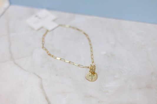 Round Gold Cross Necklace