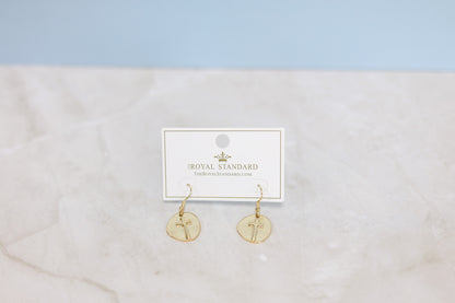 Round Gold Cross Earrings