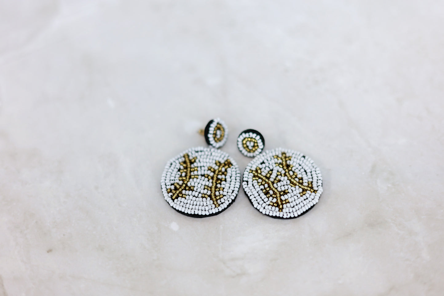 Beaded Baseball Earrings