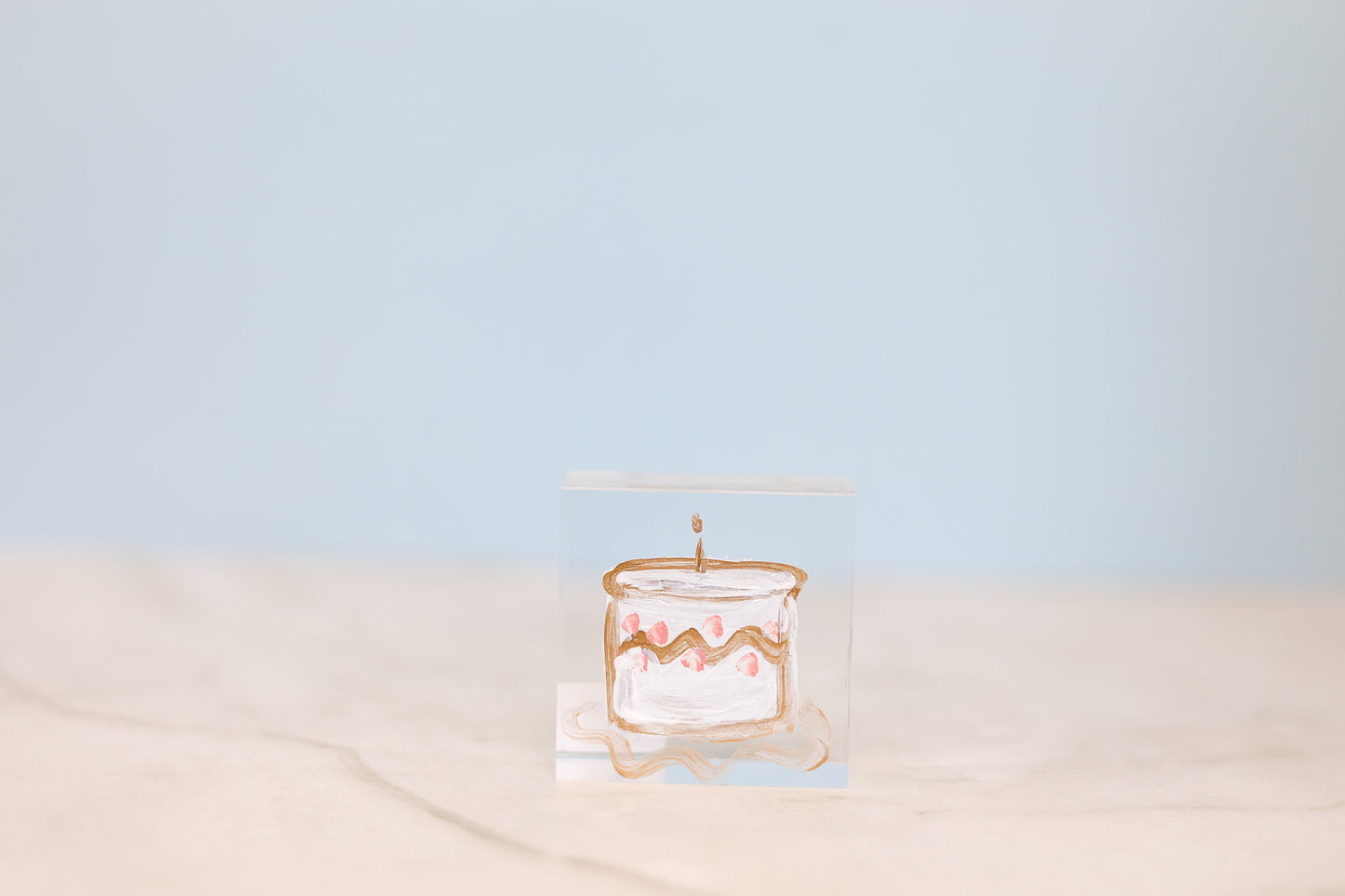 Hand-Painted Small Acrylic Block