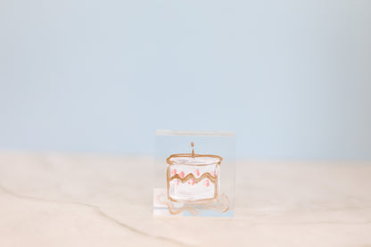 Hand-Painted Small Acrylic Block
