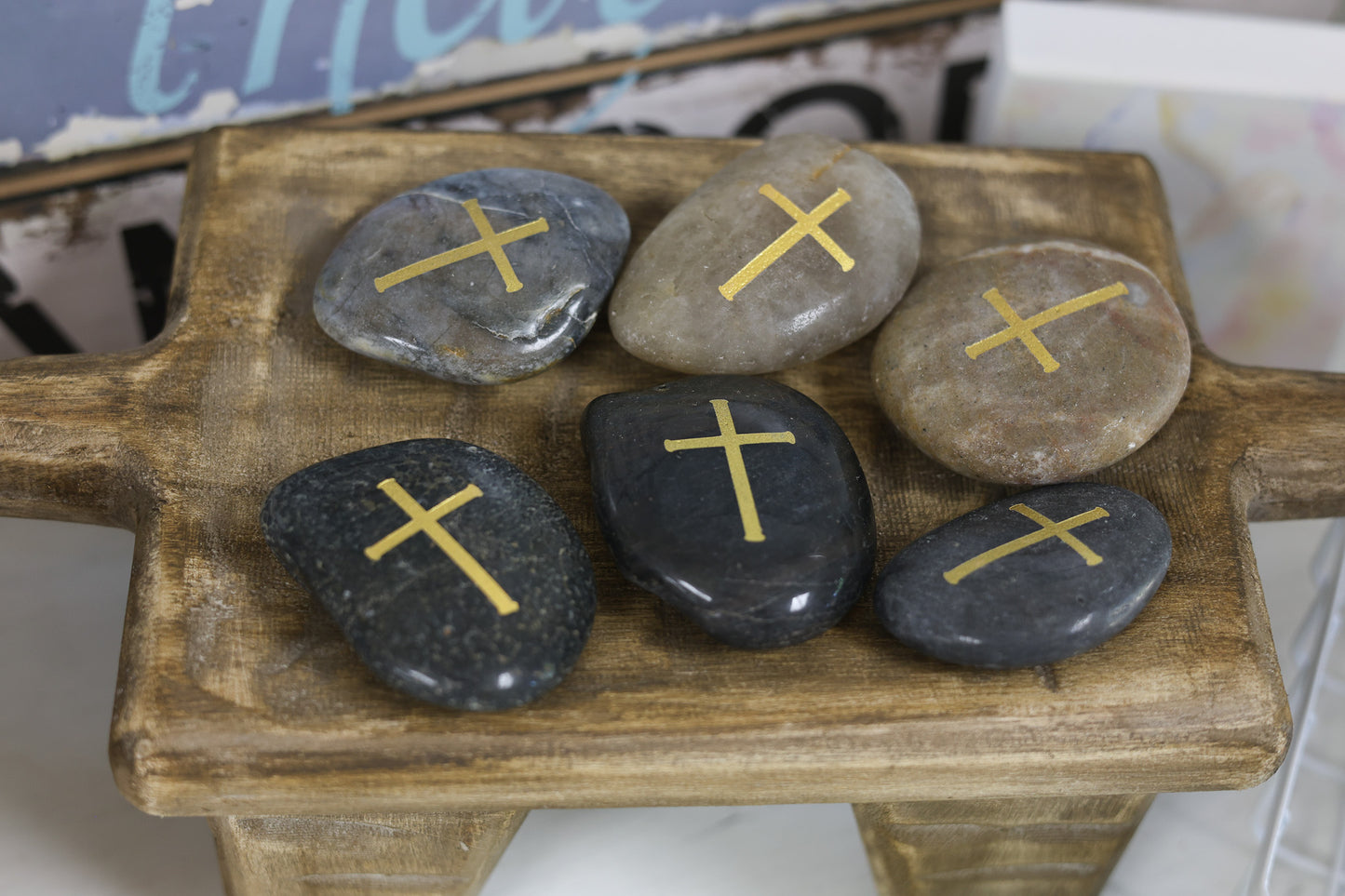Gold Cross Stone/Rock