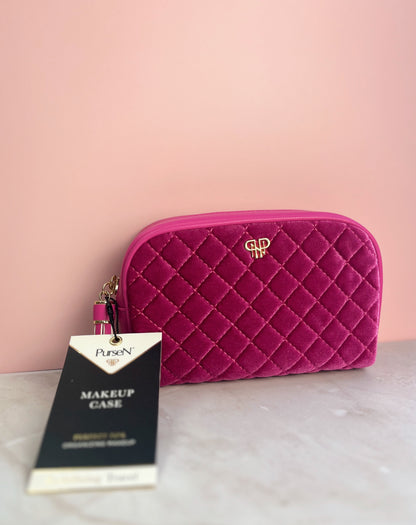 Glam Makeup Case -Fuchsia Velvet