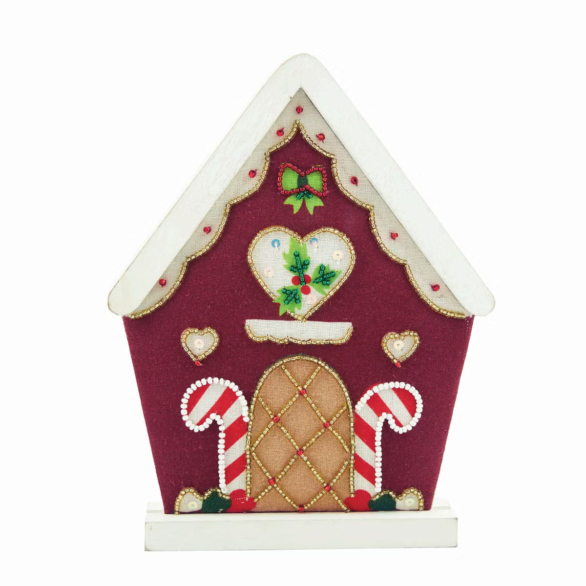 Embellished Red Christmas House Figurine