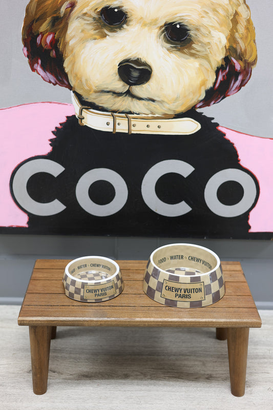 Chewy Vuiton Dog Bowl