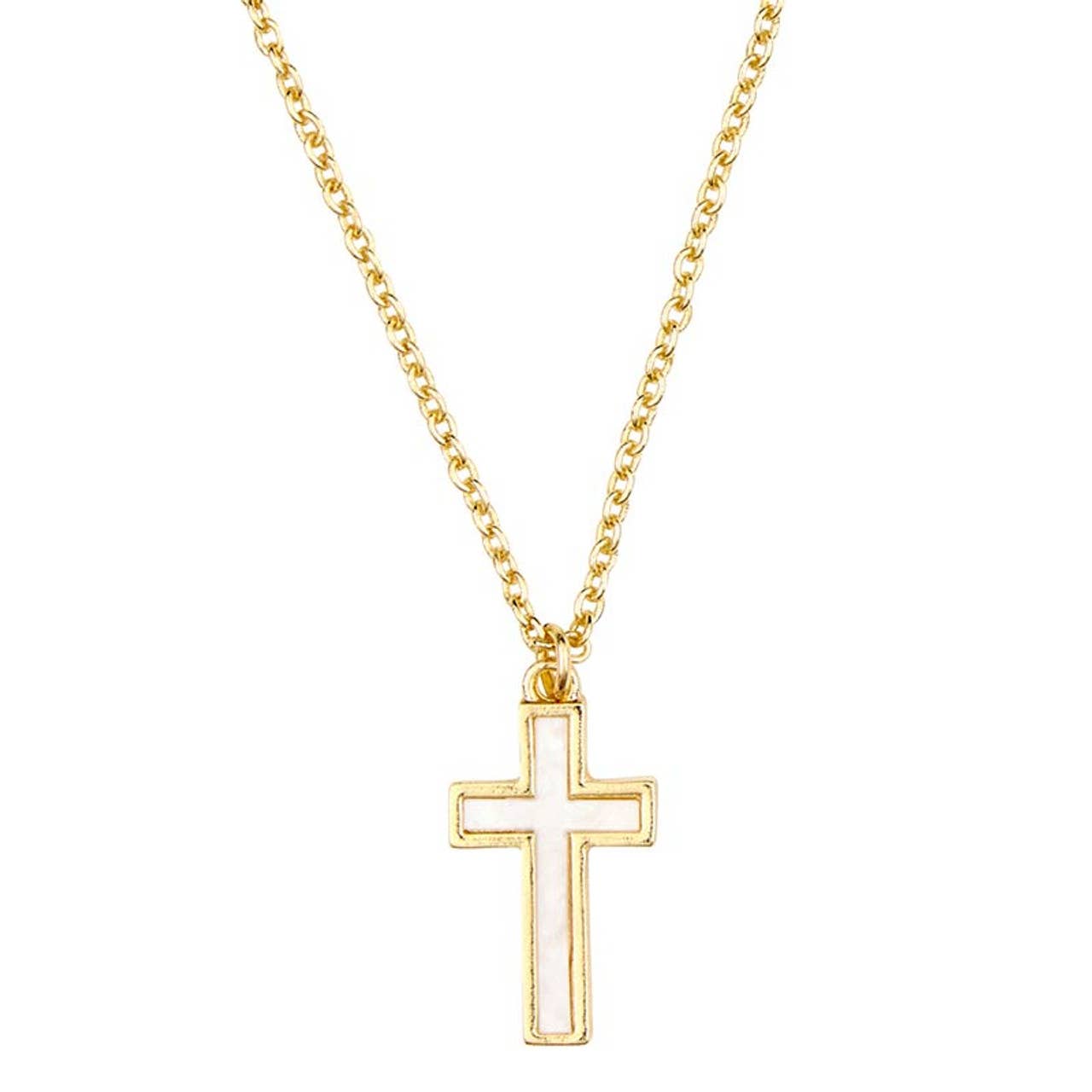 Psalm 31:24 Mother of Pearl Necklace