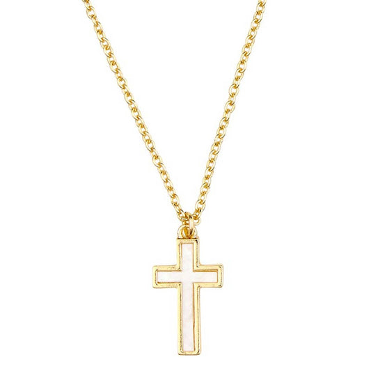 Psalm 31:24 Mother of Pearl Necklace