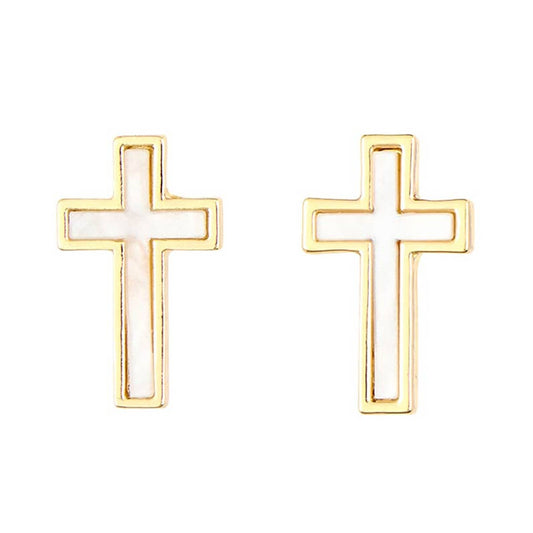 Psalm 31:24 Mother of Pearl Earrings