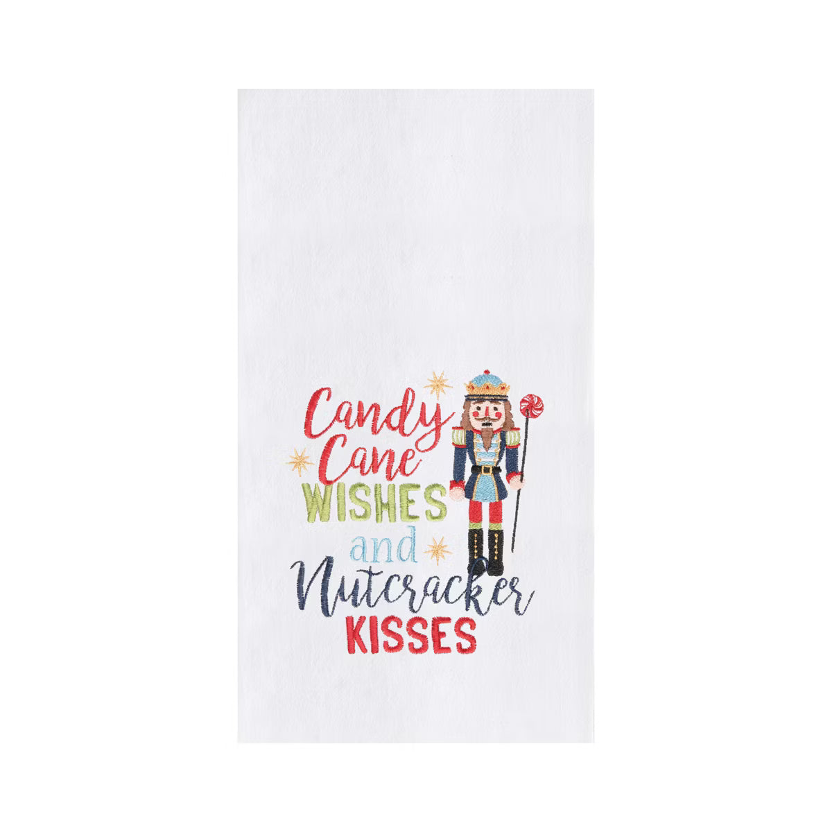 Candy Cane Wishes and Nutcracker Kisses Flour Sack Kitchen Towel